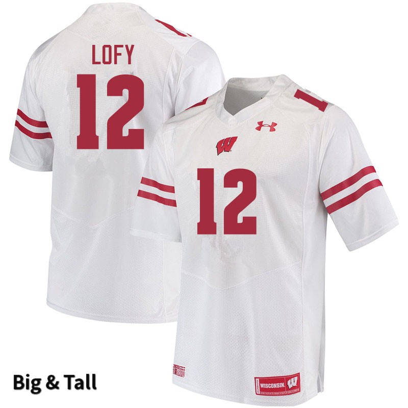 Wisconsin Badgers Men's #12 Max Lofy NCAA Under Armour Authentic White Big & Tall College Stitched Football Jersey IM40S55ZO